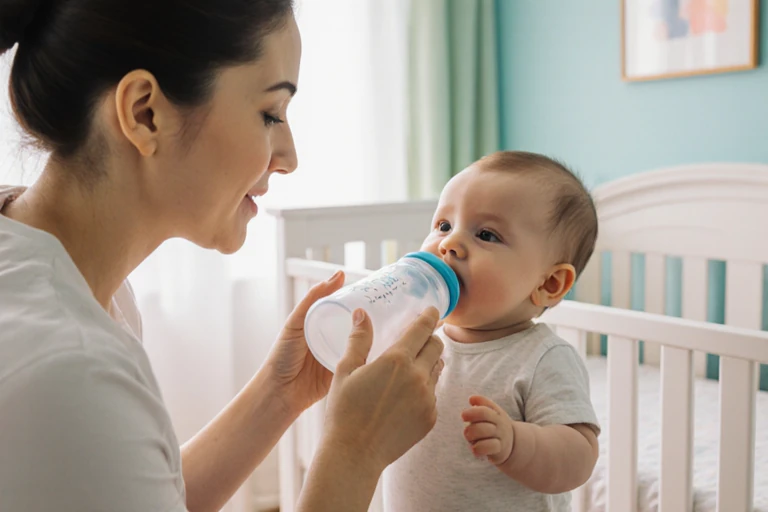 Baby Sitter in Mumbai feeding a baby with care