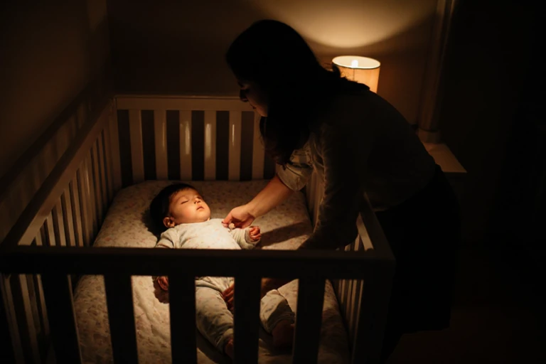 Baby Sitter in Mumbai putting baby to sleep at night